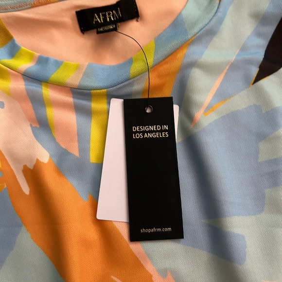 AFRM Didi Vibrant Blue and Yellow Long Sleeve Dress - Picture 6 of 10